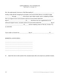Document preview: Supplemental Tax Certificate Form - Maine