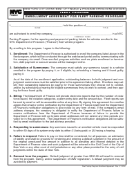 Document preview: Fleet Parking Programs Enrollment Agreement Form - New York City