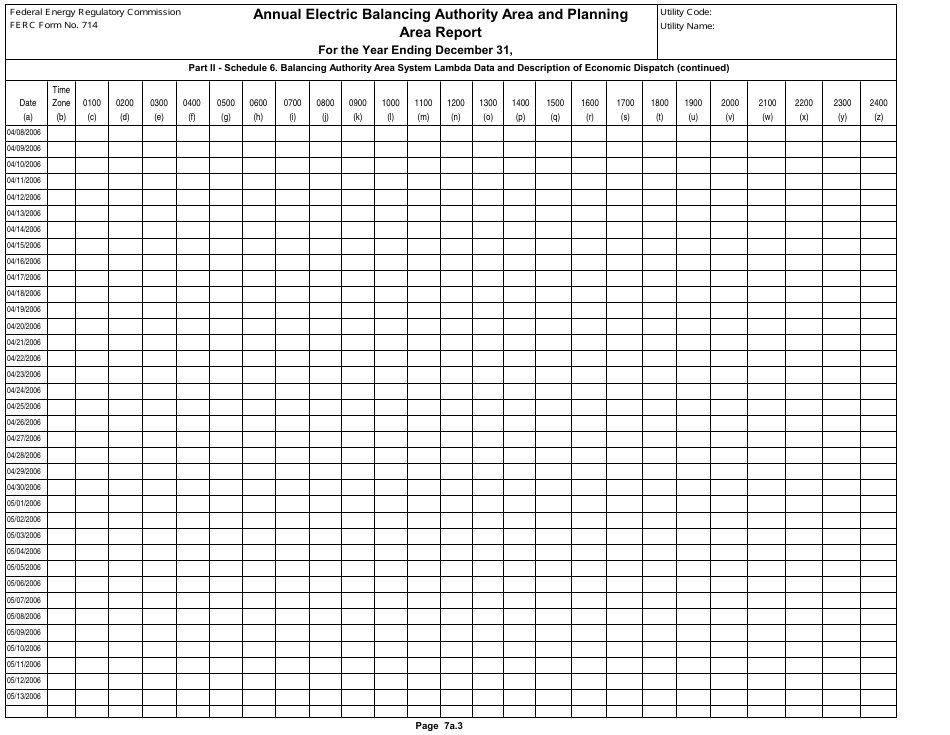 FERC Form 714 - Fill Out, Sign Online and Download Printable PDF ...