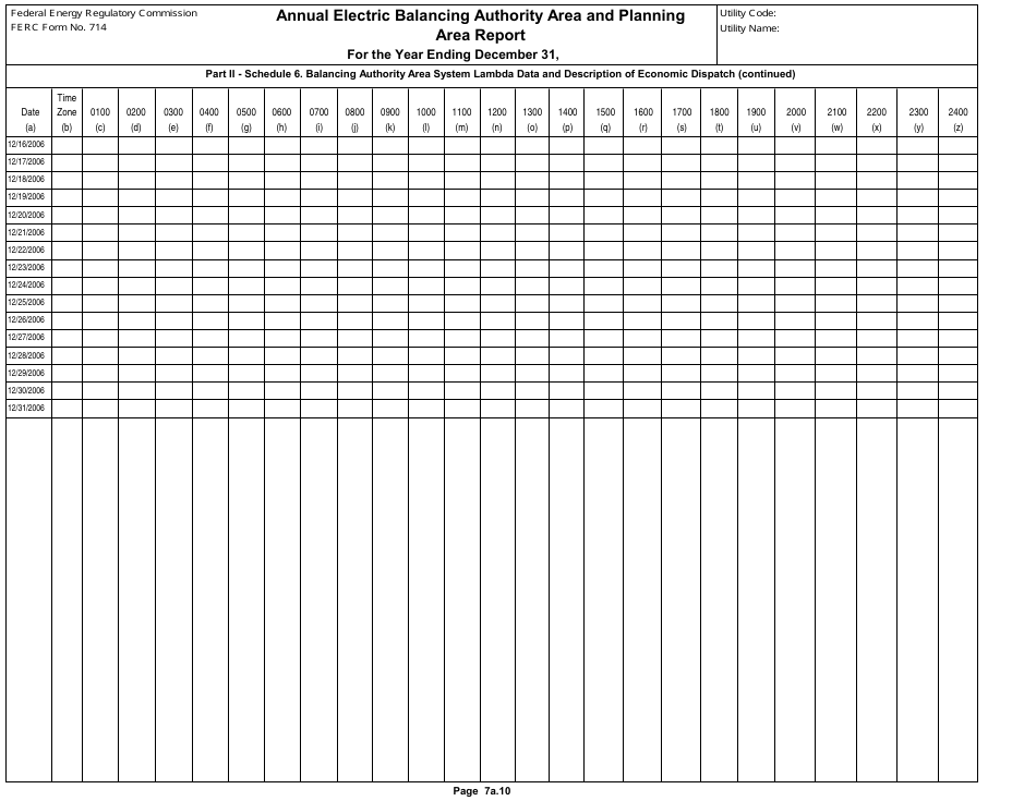 FERC Form 714 Annual Electric Balancing Authority Area and Planning Area Report, Page 17