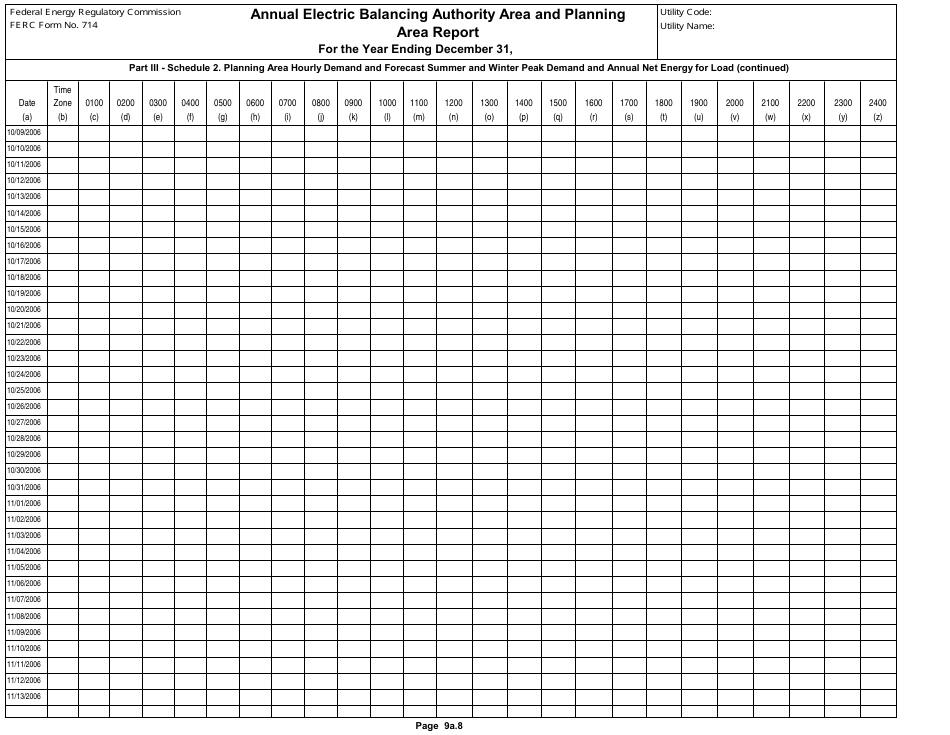 FERC Form 714 - Fill Out, Sign Online and Download Printable PDF ...