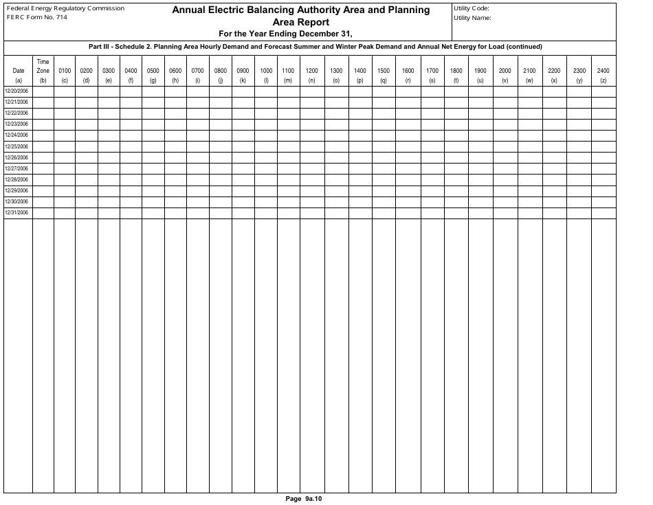FERC Form 714 Annual Electric Balancing Authority Area and Planning Area Report, Page 30