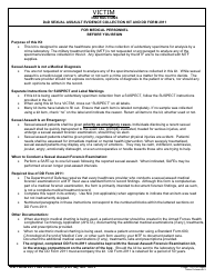 Instructions for DD Form 2911 DoD Sexual Assault Forensic Examination (Safe) Report - Victim