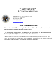 Form E-2 Cm/Ecf E-Filing Exemption Form