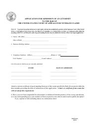 Form 46A Application for Admission of an Attorney to the Bar of the United States Court of Appeals for Veterans Claims, Page 2