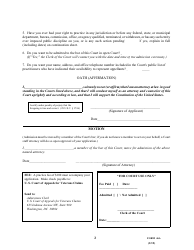 Form 46A Application for Admission of an Attorney to the Bar of the United States Court of Appeals for Veterans Claims, Page 3