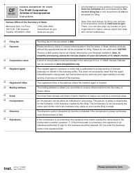 Form CF51-01 Articles of Incorporation for-Profit Corporation - Kansas