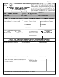 Document preview: NRC Form 7 Application for NRC Export or Import License, Amendment, Renewal, or Consent Request(S)