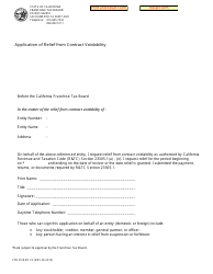 Document preview: Form FTB2518 BC Application of Relief From Contract Voidability - California