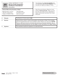 Form AN53-13 Not-For-Profit Corporation Certificate of Amendment - Kansas