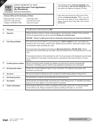 Document preview: Form FBT51-08 Foreign Business Trust Application (By Resolution) - Kansas