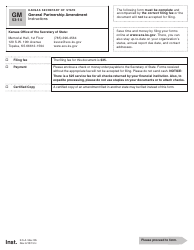 Document preview: Form GM53-14 General Partnership Amendment - Kansas
