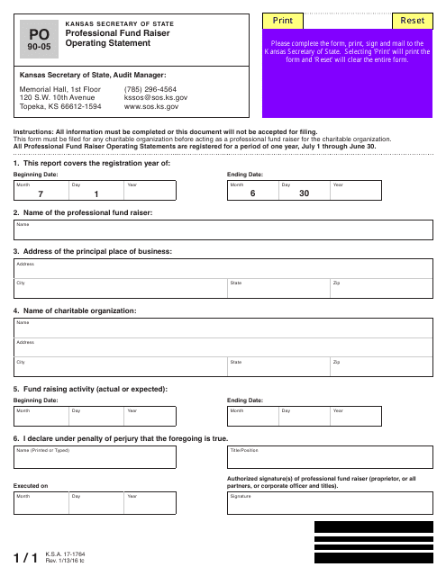 Form PO90-05  Printable Pdf
