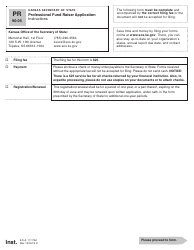 Document preview: Form PR90-05 Professional Fund Raiser Application - Kansas