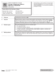 Document preview: Form RO53-06 Change of Registered Office or Agent by a Corporation - Kansas