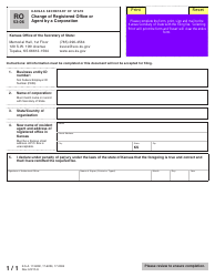 Form RO53-06 Change of Registered Office or Agent by a Corporation - Kansas, Page 2