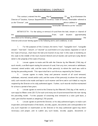 Document preview: Form SR-6 Sand Removal Contract - Kansas
