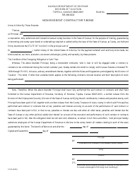 Document preview: Form ST-45 Non-resident Contractor's Bond - Kansas