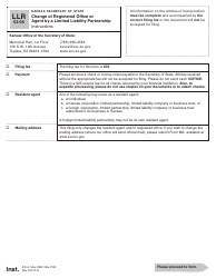 Form LLR53-06 Change of Registered Office or Agent by a Limited Liability Partnership - Kansas
