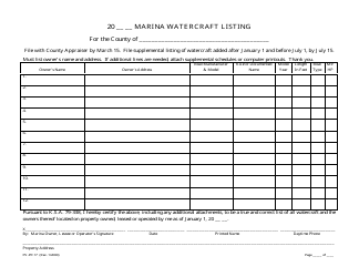 Document preview: Form PV-PP-17 Marina Watercraft Listing - Kansas