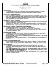 Document preview: Instructions for DD Form 2911 DoD Sexual Assault Forensic Examination (Safe) Report
