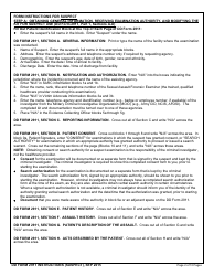Instructions for DD Form 2911 DoD Sexual Assault Forensic Examination (Safe) Report - Suspect, Page 2