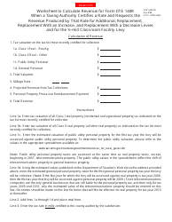 Form DTE140R-W1 140r Worksheet for Additional, Replacement, Replacement With an Increase and Replacement With a Decrease Levies and 1/2-mill Classroom Facility Levy - Ohio