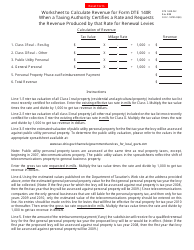 Form DTE140R-W2 140r Worksheet for Renewal Levies - Ohio