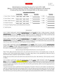 Form DTE140R-W3 140r Worksheet for Renewal With an Increase Levies - Ohio
