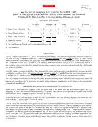Form DTE140R-W4 140r Worksheet for Renewal With a Decrease Levies - Ohio