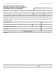 Document preview: Form SOC838 In-home Supportive Services (Ihss) - Recipient Request for Assignment of Authorized Hours to Providers - California