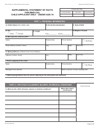 Form MC223C Supplemental Statement of Facts for Medi-Cal Child Applicant Only - Under Age 18 - California, Page 2