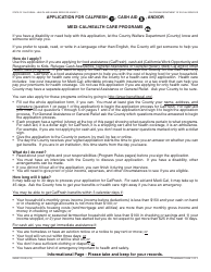 Document preview: Form SAWS2 PLUS Application for CalFresh, Cash Aid, and/or Medi-Cal/Health Care Programs - California
