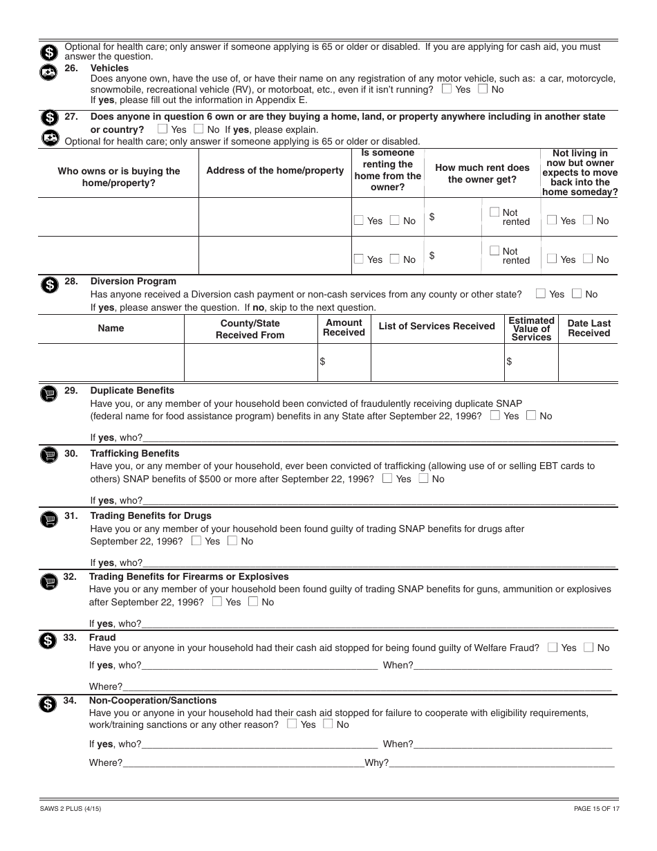 Form SAWS2 PLUS Application for CalFresh, Cash Aid, and / or Medi-Cal / Health Care Programs - California, Page 21