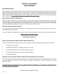 Form SOC404 &quot;In-home Supportive Services Program - Direct Deposit Enrollment/Change/Cancellation Form&quot; - California, Page 2