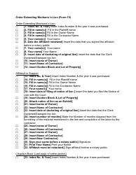 Instructions for Form 19 Order Extending Mechanic&#039;s Lien - New York