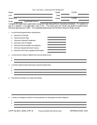 Document preview: CAP Form 5Q-B Hot Air Balloon Questionnaire