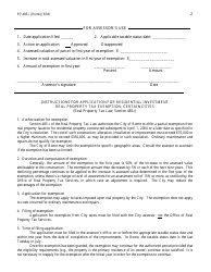 Form RP-485-I [ROME] Application for Residential Investment Real Property Tax Exemption; Certain Cities - New York, Page 2