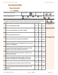 Document preview: Form DHCS7098 A Staying Healthy Assessment - 0-6 Months - California