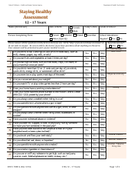 Document preview: Form DHCS7098 G Staying Healthy Assessment - 12-17 Years - California