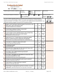 Formulario DHCS7098 G Staying Healthy Assessment - 12-17 Years - California (Spanish)