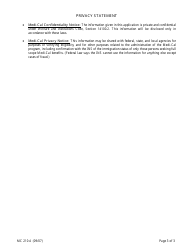 Form MC210 A Supplement to Statement of Facts for Retroactive Coverage/Restoration - California, Page 3