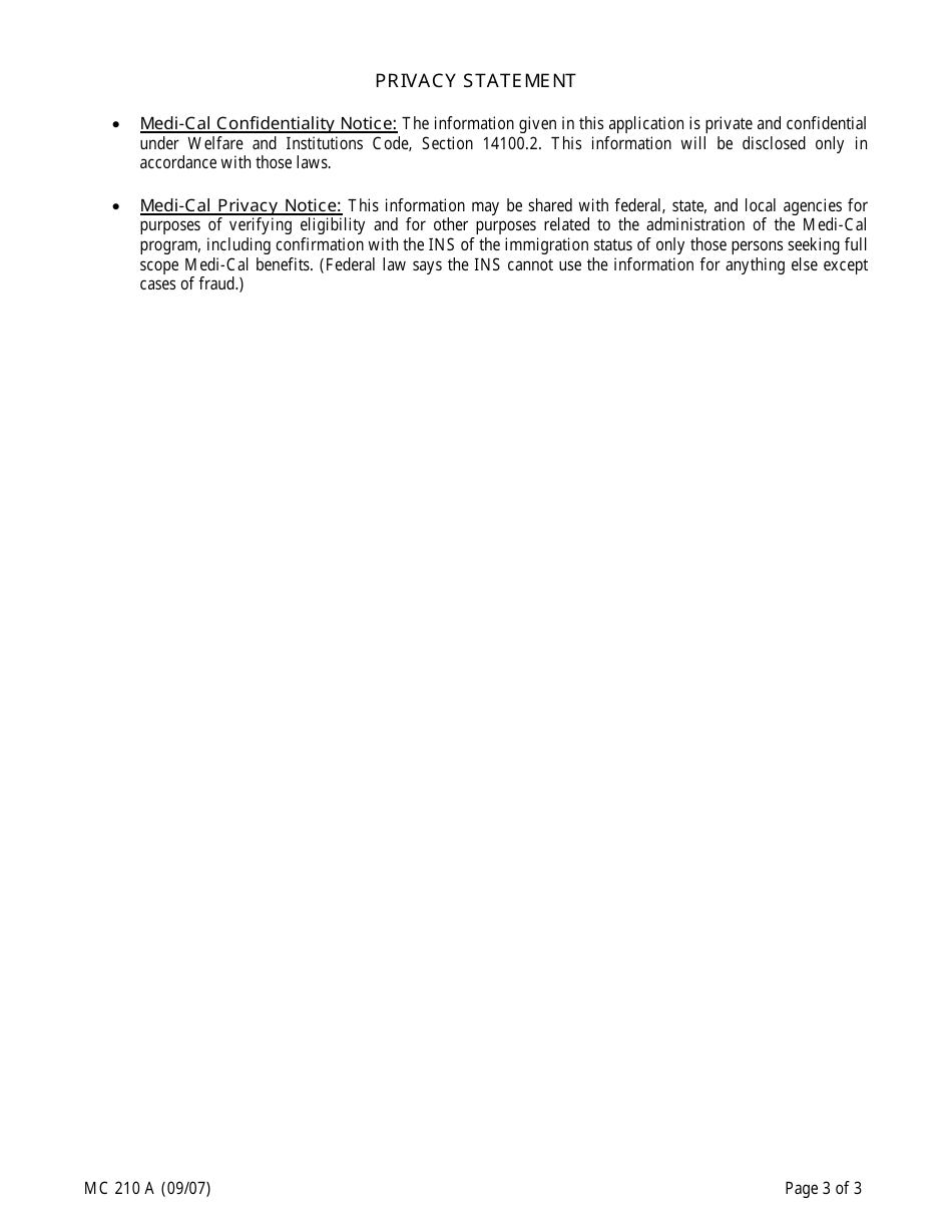 Form MC210 A - Fill Out, Sign Online and Download Fillable PDF ...