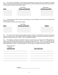 Form SE-1A Affidavit in Relation to Settlement of Estate Under Article 13, Scpa - New York, Page 2