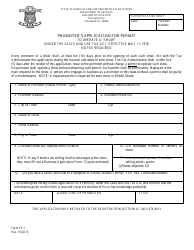 Document preview: Form SP-1 Promoter's Application for Permit - Rhode Island