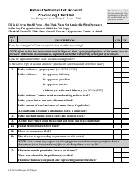Form JUD-ACTG-CHK Judicial Settlement of Account Proceeding Checklist - New York