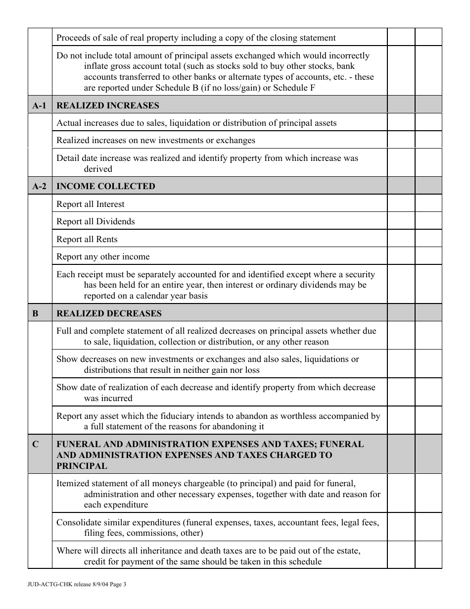 Form JUD-ACTG-CHK Judicial Settlement of Account Proceeding Checklist - New York, Page 3