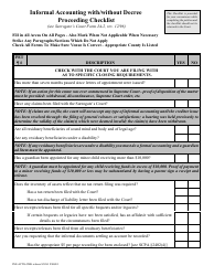 Form INF-ACTG-CHK Informal Accounting With/Without Decree Proceeding Checklist - New York