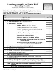 Form COMP-ACTG-CHK Compulsory Accounting and Related Relief Proceeding Checklist - New York