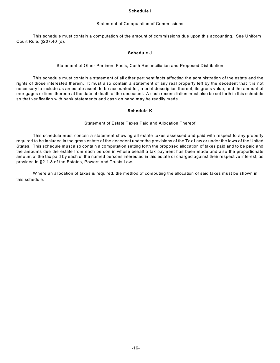 Form JA-1 Petition for Judicial Settlement of Account - New York, Page 16